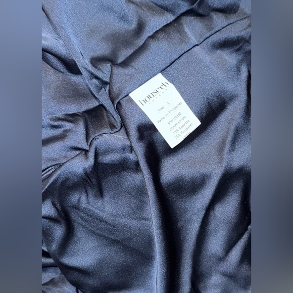 NWOT House of CB Dominique Crossover Strap Plunge Spruce Blue Mini Dress Size L - Picture 5 of 8